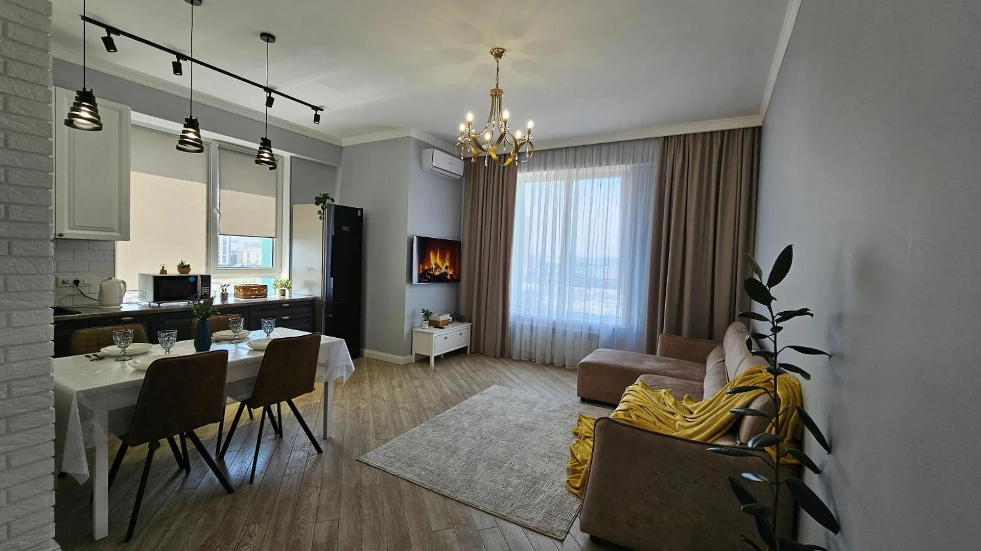 3 Room Gagarin Park Residential Complex Near Mega Shopping Mall Almaty